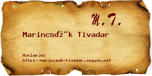 Marincsák Tivadar névjegykártya